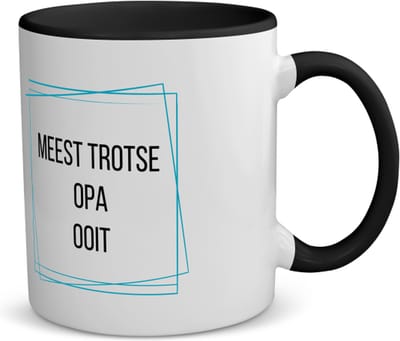 Akyol - meest trotse opa ooit koffiemok - theemok - zwart - Opa - trotse opa - verjaardagscadeau - verjaardag - cadeau - cadeautje voor opa - opa artikelen - kado - geschenk - gift - 350 ML inhoud