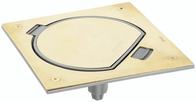 Simon waterdichte vloerdoos met stopcontact en RJ45 cat6 aansluiting - messing IP66 (SIM-KSE16U/23/71)