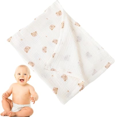 Mousseline deken - Zomer wikkeldoek - Baby comfort - Huidvriendelijk katoen - 80 x 65 cm - Grijs