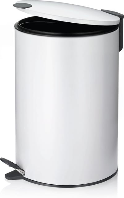 Kela – Pedaal Afvalemmer 12 L - Wit - Kela Mats