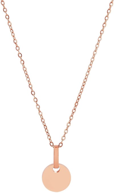 AKZENT Akzent dames ketting met hanger Maddy ketting van roestvrij staal, graveerbare munthanger