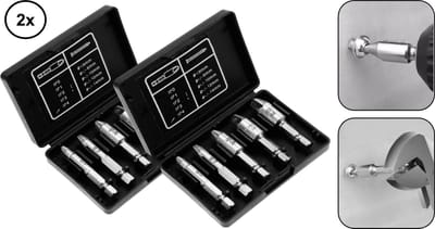 2x PD® schroef verwijder set - Schroefverwijderaar - Uitboorset - Schroefverwijderset - 6-delig