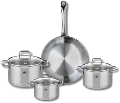 Set van 1 Koekenpan 28 cm en 3 kookpotten 14, 16 en 20 cm Elo Profi Citrin