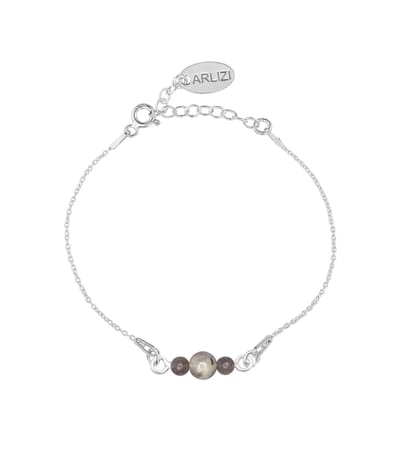 ARLIZI 2280 Armband labradoriet kralen - sterling zilver - 20 cm