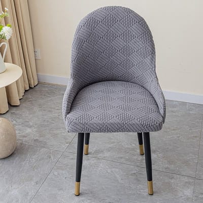 Halfronde fauteuilhoezen van polarfleece, elastische eetkamerstoelhoezen, bureaustoelhoezen, keukenstoelhoezen, bruilofts- en banketstoelhoezen 1pcs gray