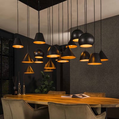 Dimehouse Hanglamp Kane 18-lichts metaal zwart 18-lichts - Metaal - Industrieel