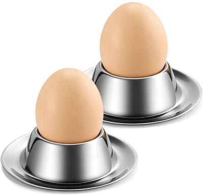 Ei Cup Houder Set (2 Stuk Sets) - Roestvrij Staal Ei Bekers voor Ontbijt Brunch Zacht Gekookte Ei Houder Container Stand Set 2-Pack Roestvrij staal
