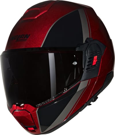Nolan N120-1 Verniciatura Speciale 344 Visceraal Rood Zwart Glossy Systeemhelm - Maat XS - Helm
