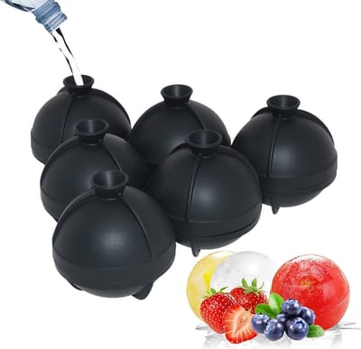 New Age Devi - IJsbal Maker - Set van 4 Siliconen Mould voor Bolvormig en Groot Vierkant Ijs - Met Deksel- Herbruikbaar
