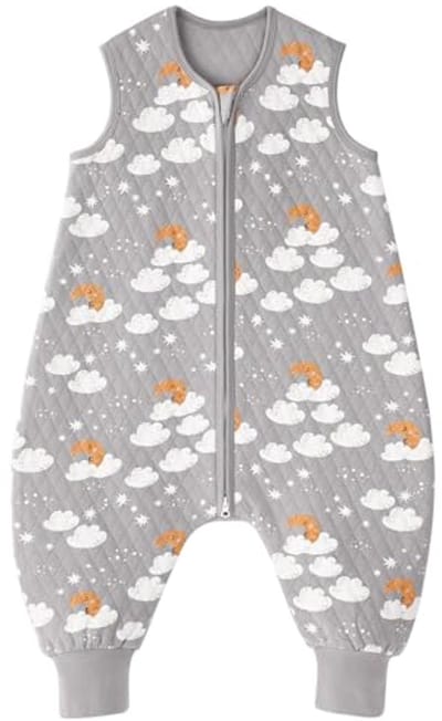 Thijox - Babyslaapzak met Voetjes 1.0 TOG, Katoen, Ademend en Comfortabel, 90 cm voor Kinderen van 3-4 Jaar, Geschikt voor Herfst en het Hele Jaar, Sl