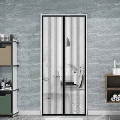 Magnetische hordeur - Horndeur vliegengordijn - Buitenlucht binnen - Handsfree automatisch sluitend - 105x260cm - Zwart