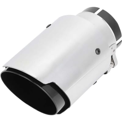 Roestvrij Staal Universele Auto Gemodificeerde Uitlaat Tip Demper Pijp Achterste Staart Keel(Zwart   Zilver ) white