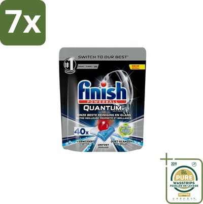 7 x Finish – Vaatwastabletten – Quantum Ultimate Ontvetter – 40 Capsules - Grootverpakking - Vaatwasmiddel - Vaatwastablet - Ontvetter - Vetverwijderen - Glans