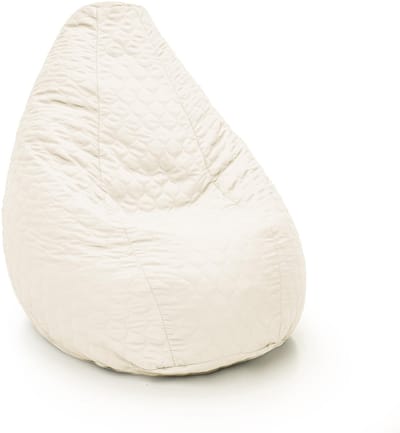 Drop & Sit - compacte zitzak - tijdloos gewatteerd nylon - gebroken wit - 180L - comfort & stijl met uitneembare binnenzak