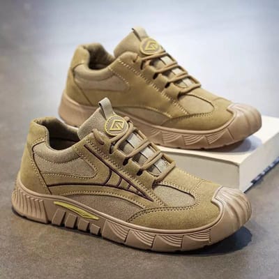 Nieuwe Heren Werkschoenen Buiten Antislip Slijtvast Wandelschoenen Lente Heren Casual Lichtgewicht Sneakers 39 beige