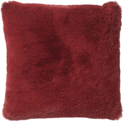 Dutch Decor ZAYA - Kussenhoes 45x45 cm - bontlook - effen kleur - Merlot - rood - met rits - zonder binnenkussen