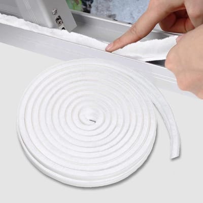 Famanu – Deurstrip tochtstrip - 10 m (L) x 9 mm (B) x 5 mm (T) Borstel tochtstrip - tochtwerende voordeur - tochtstopper voor ramen - wit