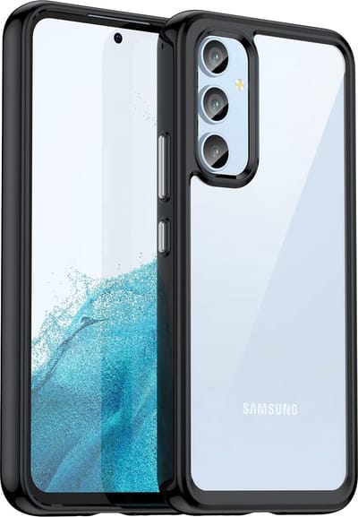 Helder acryl Harde achterkant Hoesje - Zachte TPU Bumper Hybride telefoonhoes Geschikt voor: Samsung Galaxy A54 5G