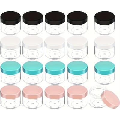 20 stuks ronde pot plastic cosmetische container vloeibare crème monster container met deksel 20g DIY herbruikbare cosmetische dispenser fles 20pcs