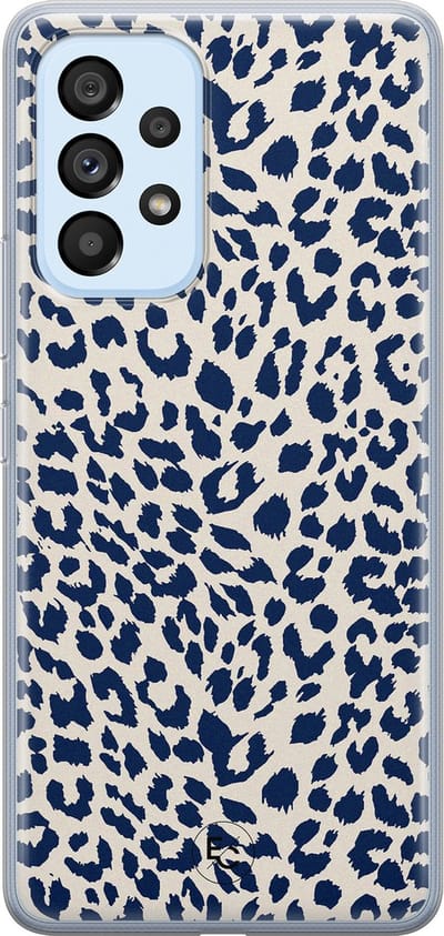 Hoesje geschikt voor Samsung Galaxy A33 - Luipaard blauw - Soft Case - TPU - Luipaardprint - Blauw - Mooie Telefoonhoesjes