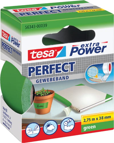 Plakband Tesa textiel 38mmx2.75m groen - 6 stuks - 6 stuks