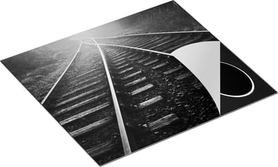 Chefcare Inductie Beschermer Twee Kruisende Rails Spoorwegen - Zwart Wit - 60x50 cm - Afdekplaat Inductie - Kookplaat Beschermer - Inductie Mat