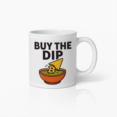 Koop De Dip Bitcoin Crypto 330ml Mok – Grappig Cryptocurrency Koffiebeker Cadeau