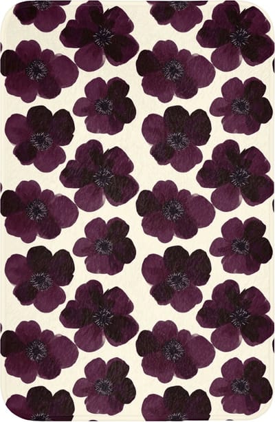 WC mat 40x60 cm - Antislip - Bloemen - Aquarel - Paars - Toiletmat - Vloermat - Douchemat - Toilet tapijt - Toiletmatten