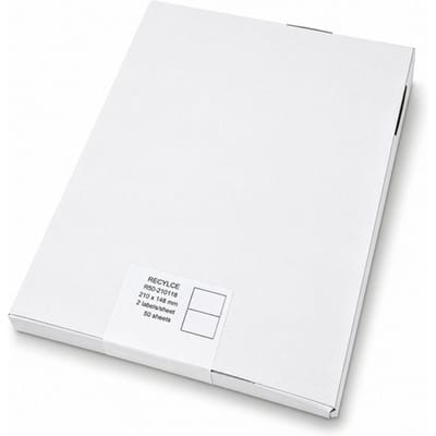 Etiket Rillprint 210x148mm recycled wit 100 stuks