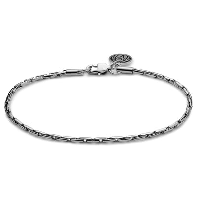 Essentials | 2 mm Zilverkleurige Armband met Rechthoekige Venetiaanse Schakels