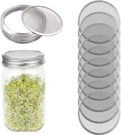 9 pieces of canning jar germination caps with 82 mm germ sieve - ShopVlot
