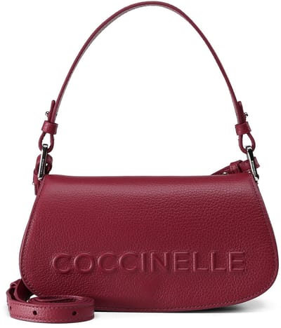 COCCINELLE Leren handtas schoudertas Myrtha Maxi Log Mini Crossbody Bag Ribes (rood)paars