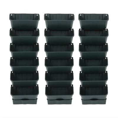Verticale Wandplanten Set – 18 Potten – Zelfbewaterend – Met Druppelirrigatie en LCD Display – Wandmontage – Voor Binnen en Buiten – Legergroen