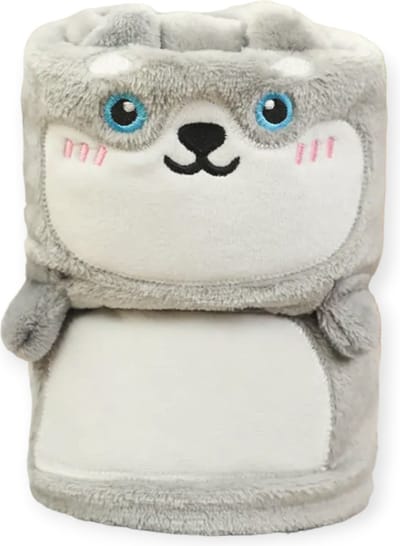 Knuffeldeken voor Kinderen - Flanel Fleece - Deken - 80x100 cm - Husky - Grijs