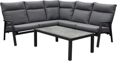 Pacific hoek loungeset 4 delig aluminium antraciet