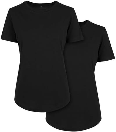Build Your Brand Fit T-shirt Met Korte Mouwen 2 Eenheden Zwart S Vrouw