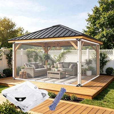 Waterdicht Zeildoek - Transparant PVC Zeil - Buiten Beschermen - 99% Transparant - 125 x 200 cm - Transparant