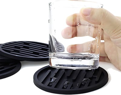 Onderzetters – Siliconen Onderzetters – Glazen Onderzetter – Placemat – Rond – Zwart – 10 cm – 4 Stuks