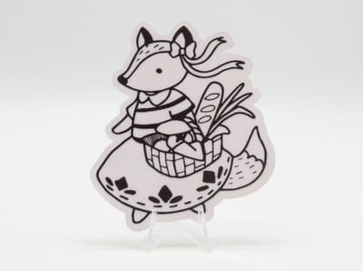 Boodschappen Vos Sticker - Dieren in het Dagelijks Leven | Vera's Arts & Dice | Schattige Stickers - Handgemaakte Stickers - Journaling - Bullet Journal - Scrapbooking - Leuke Stickers - Laptop Sticker - Telefoon Sticker