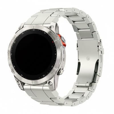 Titanium bandje - geschikt voor Garmin Fenix 5 (PLUS) / 6 (Pro) / 7 (Pro) / 8 (47 mm) / E (47 mm) / Epix (Pro) (2) 47 mm / Approach S60/S62/S70 47 mm / MARQ / Instinct 1/2/3 - titanium