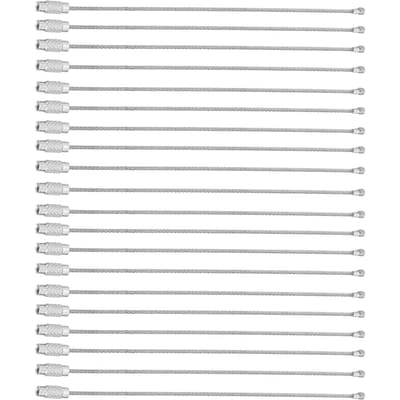 20 Stuks/Zak Roestvrij Stalen Draad Sleutelhangers Kabel Touw Sleutelhanger met Schroefvergrendeling Zilver white