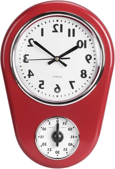 Vintage Wandklok voor de Keuken - Retro Tijdsaanduiding en Decoratie voor Woonkamer en Eetkamer