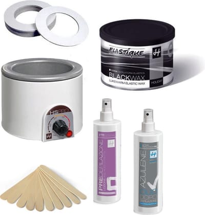 Elastique Brazilian Black Wax Set | Complete wax set voor ontharen | Waxen zonder strips | Black Wax set 400 ML