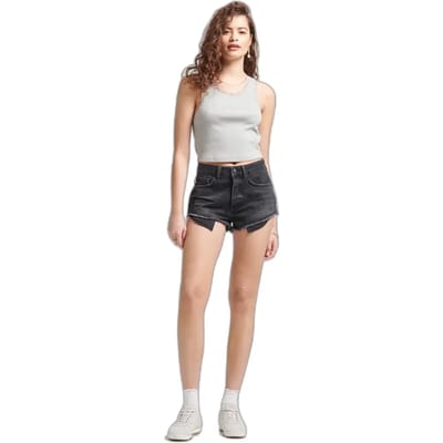 Gescheurde damesshort met hoge taille Superdry Vintage