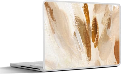 Laptop sticker - 12.3 inch - Verf - Wit - Bruin - 30x22cm - Laptopstickers - Laptop skin - Cover