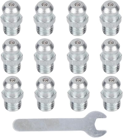 100 Stuks Rechte Geperste Nippels 1/4-28 SAE Schroefdraad met Sleutel voor Machines