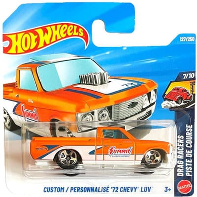 HOT WHEELS CUSTOM PERSONNALISÉ '72 CHEVY LUV ORANGE SUMMIT 127/250 HW DRAG RACERS 7/10