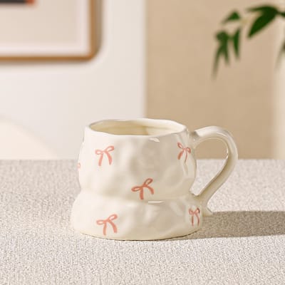 Irreguliere Keramische Kop met Handvat Hoge Temperatuurbestendigheid Keramisch Servies Handgeknepen Kop High Looking Afternoon Tea Kop Waterkop Koffiekop 350ML