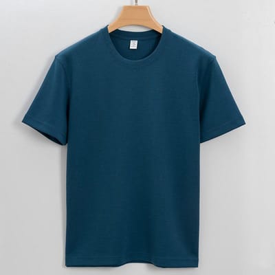 Dubbelzijdig Katoenen T-shirt Heren Halflange Mouw 300g Katoen Verdikt Ronde Hals Korte Mouw Heren T-shirt M