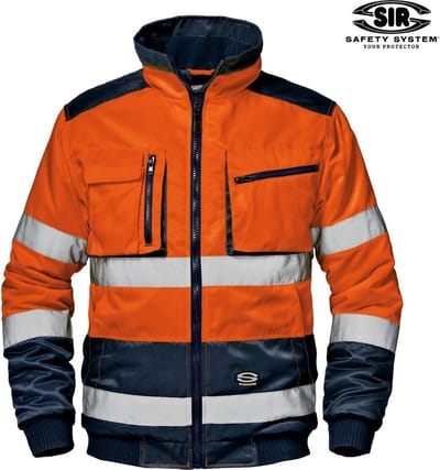 SIR SAFETY MORGAN Hi Vis Reflecterend Pilot Jack Werkjas HEREN Veiligheidsjas Oranje Blauw - EN ISO 20471 Klasse 2 - Vuilafstotend - Gevoerd